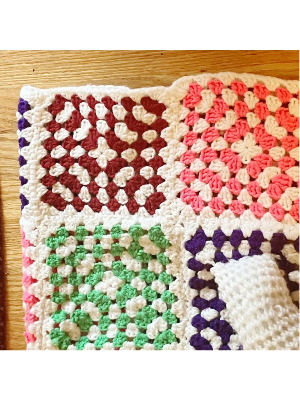 Handmade Crochet Amigurumi Unicorn Blanket Granny Squares 31” X 53” Multicolored